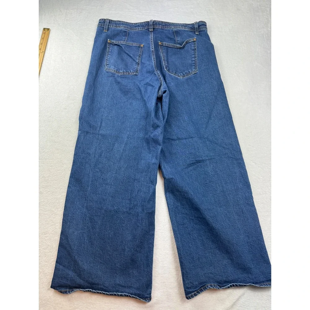 Universal Thread Womens Sailor Wide Leg Jeans Blue Denim High Rise Size 14R